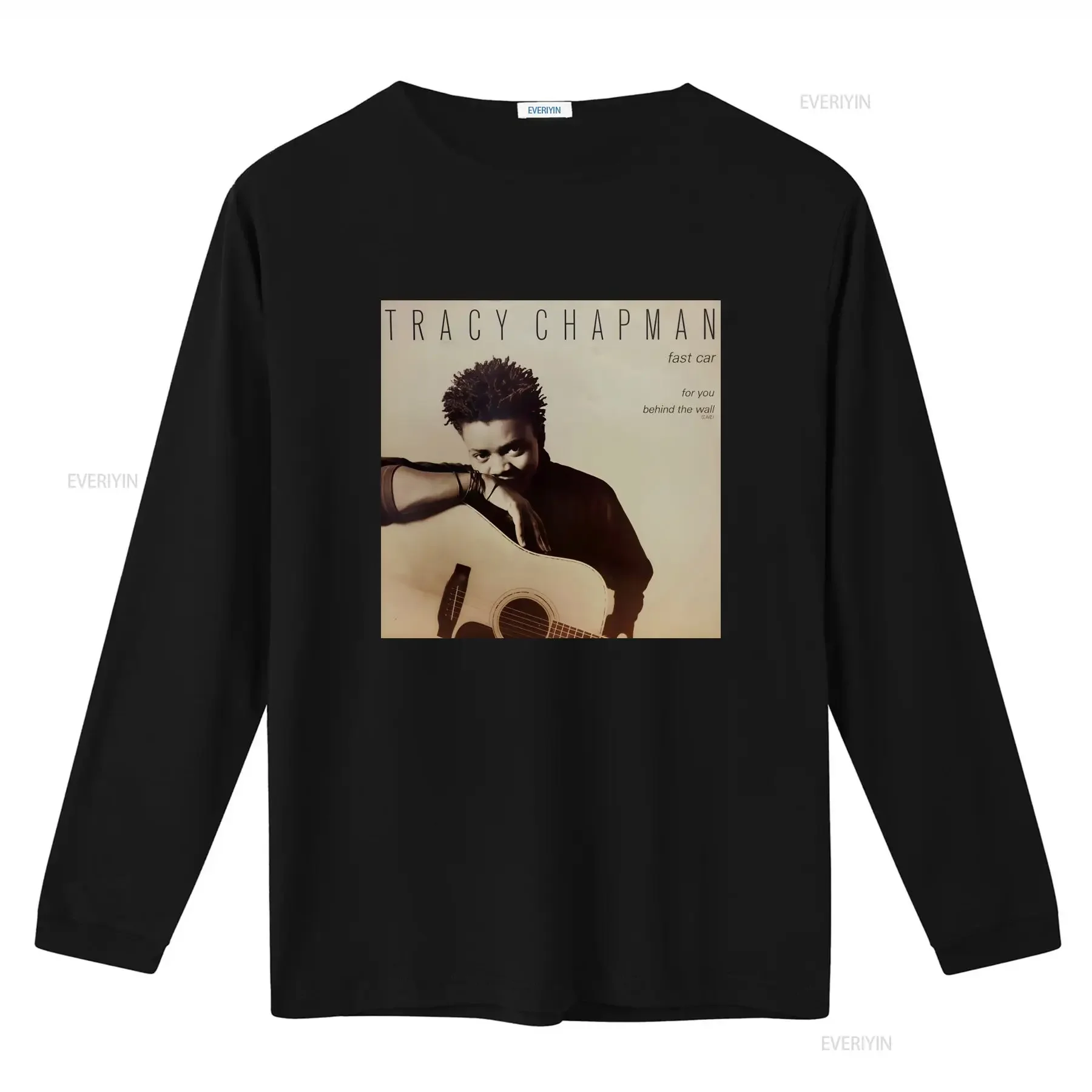 Fast Car Tracy Chapman Classic Musician T Shirt Retro Style with Guitar Print vintage Washed graphic Stretched Comfortable