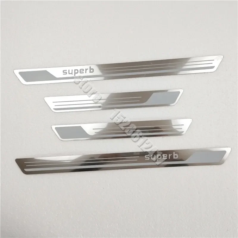 

Car Styling For Skoda Superb 2016 2017 2018 2019 Stainless Steel Door Sill Scuff Plate Guard Kick Pedal Sticker Original factory