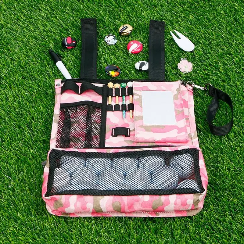 Golf Ball Bag Pouch Mini Golf Tee Pouch Bag Multifunctional Valuables Holder Golf Bag Organizer Multi-Pocket Golf Pocket Storage