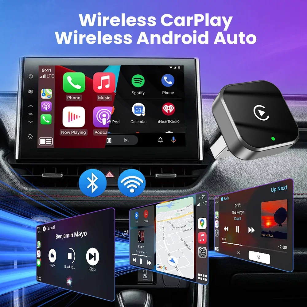 2025 Super Mini Carplay AI Box con cable a CarPlay inalámbrico/Android Auto 2 en 1 Box 5GHz WiFi para 98% CarPlay con cable Original/coche automático