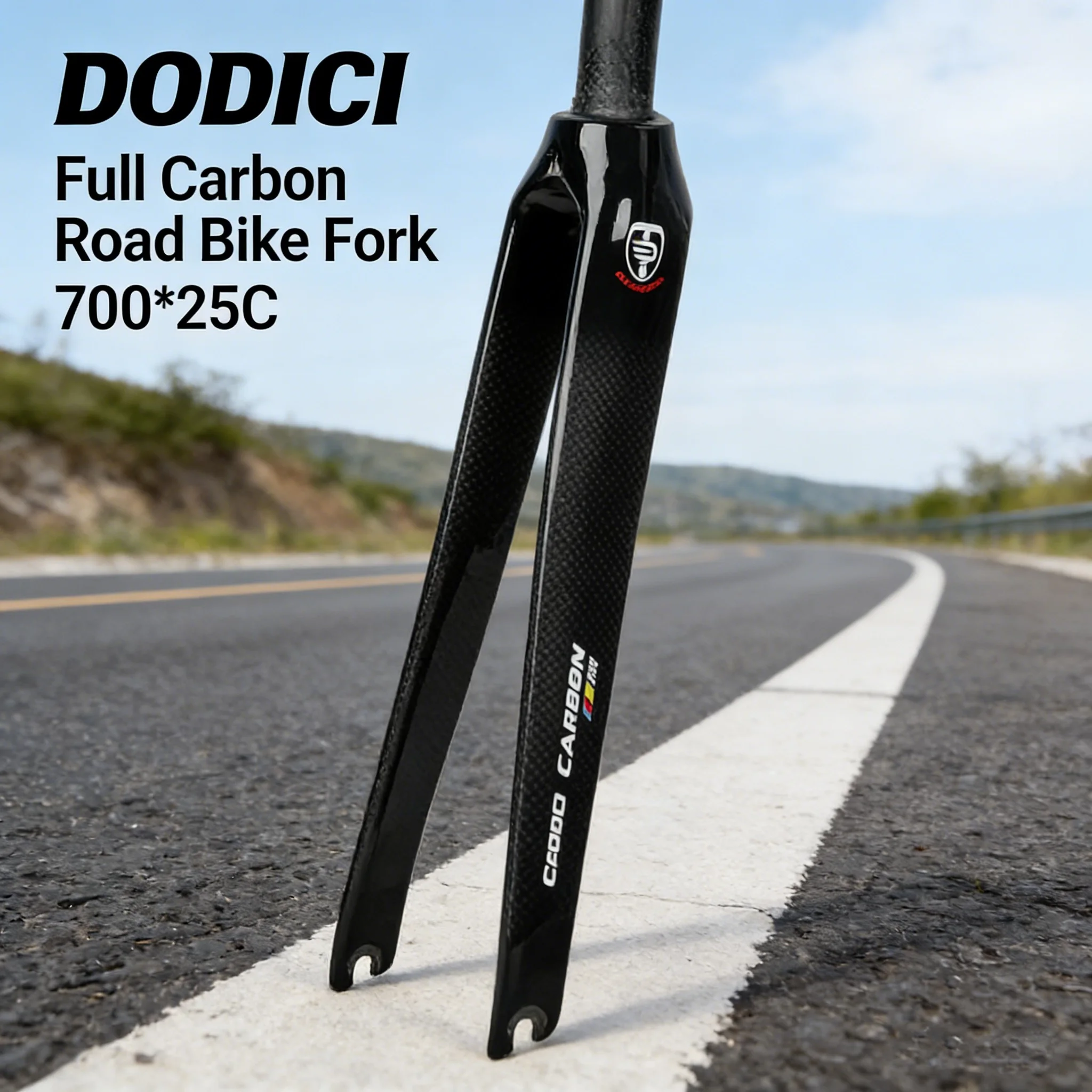

DODICI Carbon Road Bike Fork 700*25C Race Ride Ultra-light Carbon Fork Rim Brake Fixed Gear Ultralight Fork Diameter Fork:28.6MM