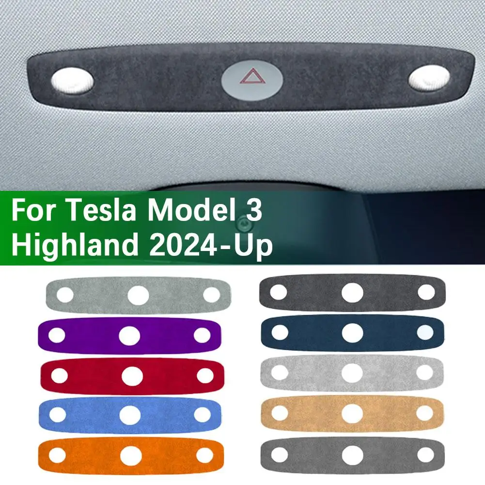 Italian Suede Reading Light Frame Trim Stickers for Tesla Highland 2024-Up Decor Car Interior Accessories X9D5