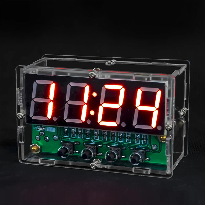 Rechargeable Multi-function Digital Clock Kit Electronic Clock Temperature Alarm Teaching Soldering Practice DIY Loose Parts