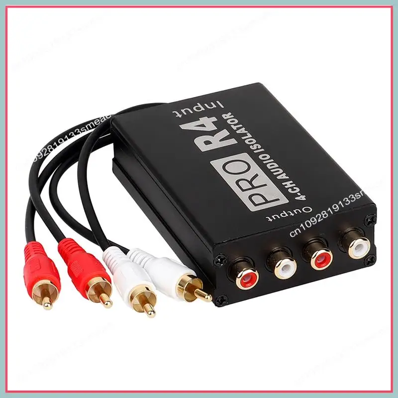 N94R RCA Audio Isolator 4CH Audio Noise Reducer Ground Loop Audio Isolator For Car Audio Modification, Easy To Use