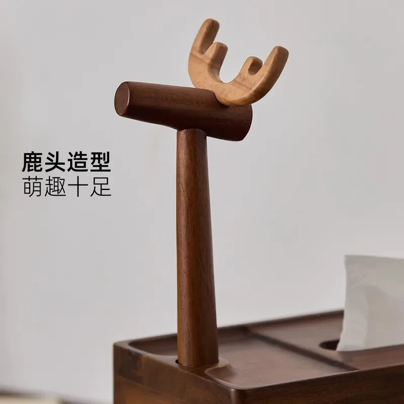 2025 new home living room coffee table high-end light luxury solid wood tissue box desktop dining table cute creative paper