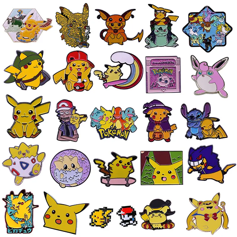 CartoonWholesale Kawaii Pokemon Pikachu Gengar Eevee Lapel Pins for Backpacks Enamel Pin Cute Brooches Badges Jewelry Fans Gifts