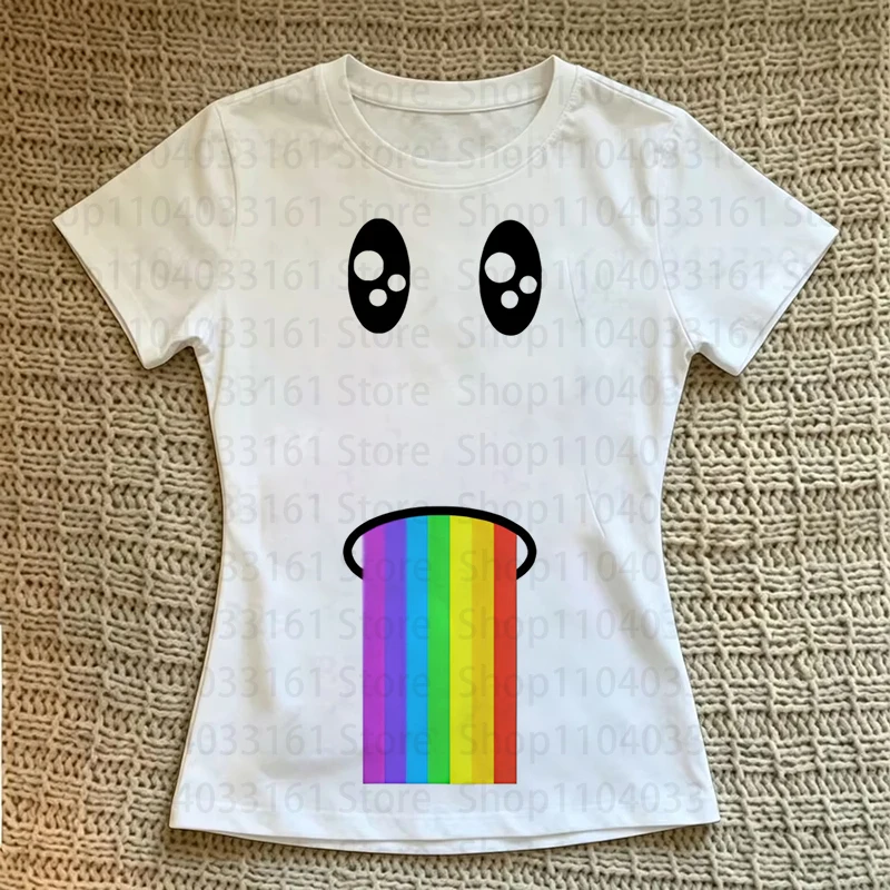 Aesthetic Kawaii Graphic Long-sleeve Tees Tops Punk Goth Y2k Print Skinny Long-sleeve shirt Retro girls Slim Long-sleeve Clothes
