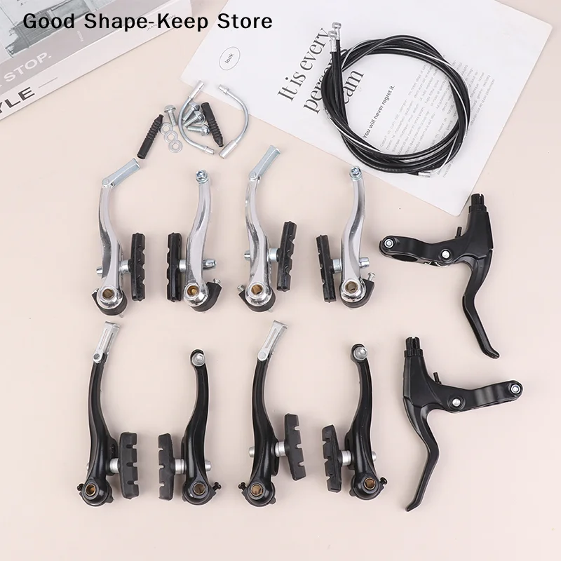 Aluminiumlegierung Fahrrad V-Bremsen-Set für Mountainbikes und Rennräder – Vorder- und Hinterrad-V-Bremsen mit Bremsbelägen und Bremshebeln – Fahrradzubehör