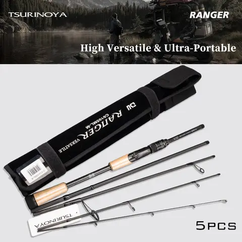 TSURINOYA Travel Fishing Rod RANGER 2.08m 2.09m 2.21m L-ML、ML-M FUJI A Guide Fast Action Portable Spinning Casting Bass Rod