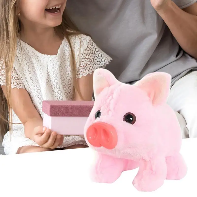インタラクティブでリアルな動物型電子ぬいぐるみ、柔らかく肌に優しいロボット、歩く音が出る電動豚のおもちゃ、イースターの子供向け