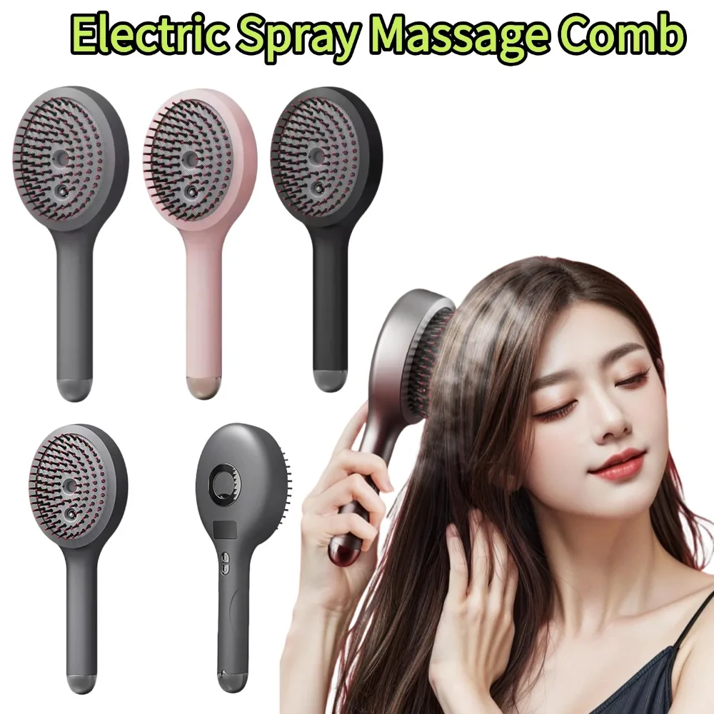 

Electric Spray Massage Comb Red Light Hair Brush Vibrating Scalp Massager for Smooth Relaxing Hair Care Styling Tool 1PCS