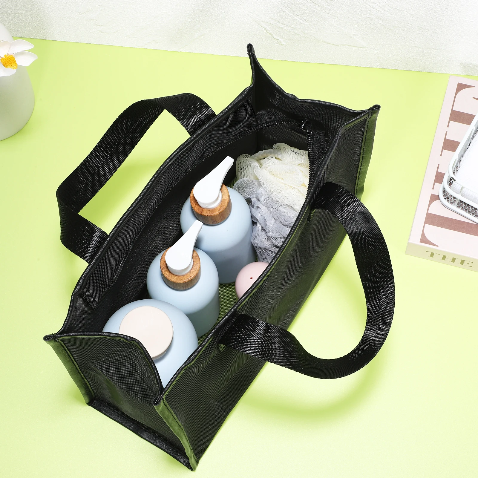 

Mesh Makeup Bag Nylon Tear Resistant Large Size Travel Organizer Zipper Bags for Women Lightweight Toiletry Bag