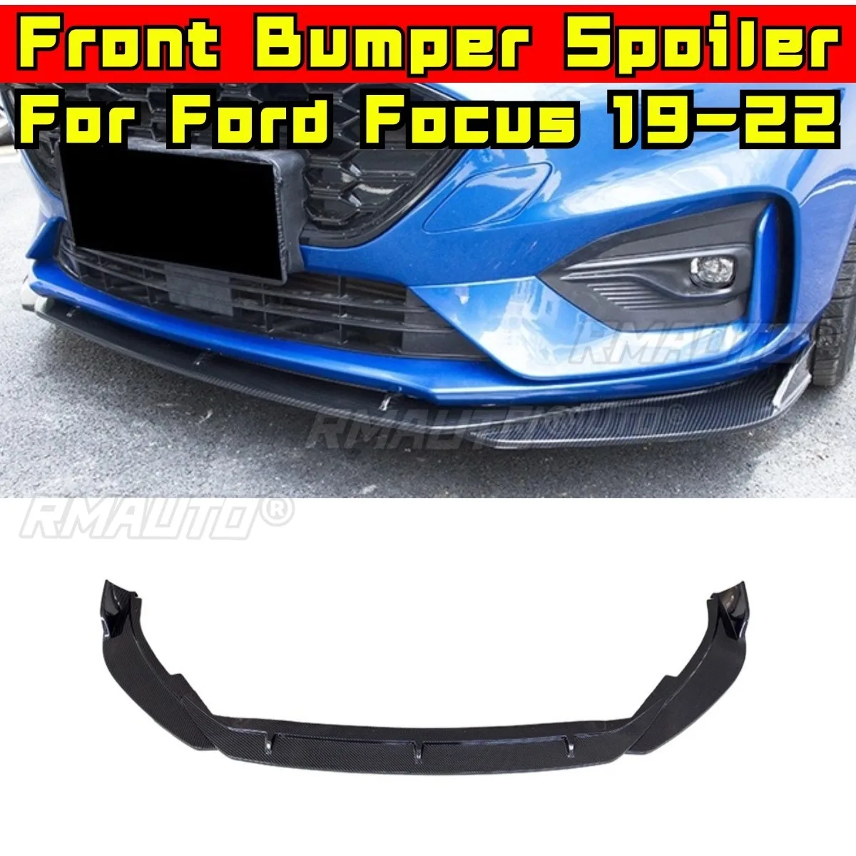

Передний бампер автомобиля, спойлер, диффузор для губ, модификация, часть для Ford Focus 2019-2022, защита бампера, защитная крышка, автомобильные аксессуары