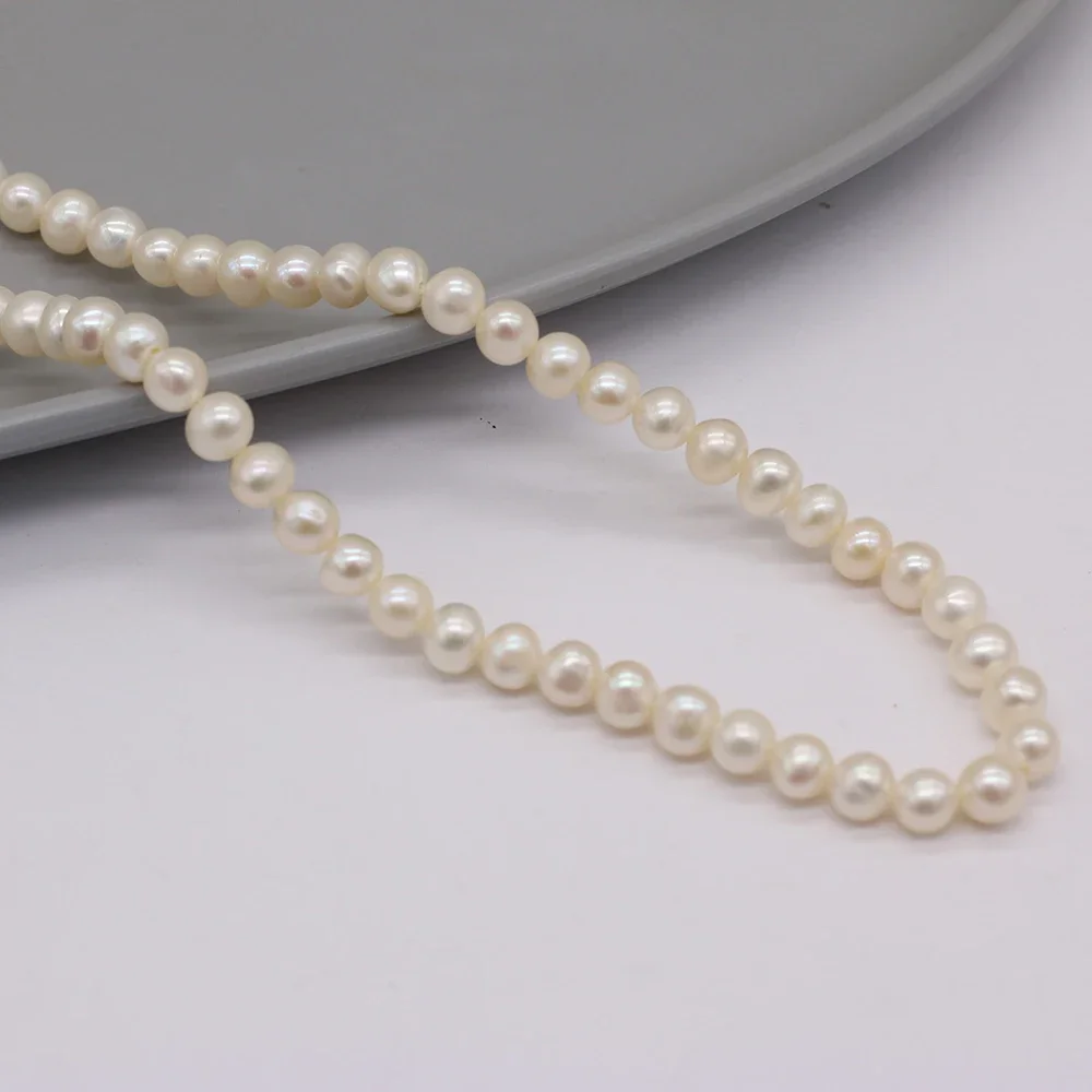 100% Natural Freshwater Pearl Beads 4-5mm Round Shape Punch Loose Beaded for Jewelry Making DIY Nacklace Bracelet Accessories