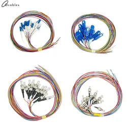 12 Core Telecom Grade 12 Color Single Mode Fiber Jumper FTTH Square SC LC ST FC UPC APC Fiber Optic Pigtail