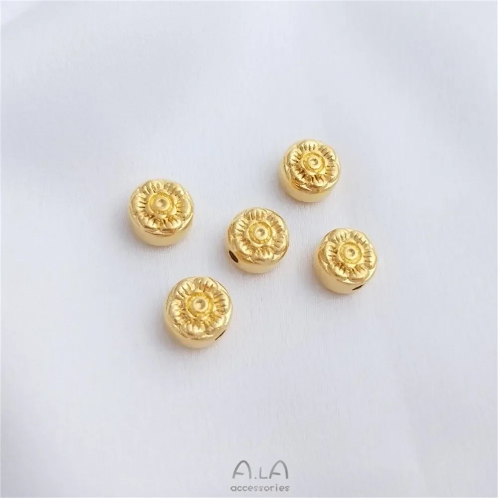 

Sand Gold Ruyi Transfer Beads Across Beads Tiger Head Qiankun Circle Pendant Handmade DIY Knitted Rope Beaded Jewelry Accessorie