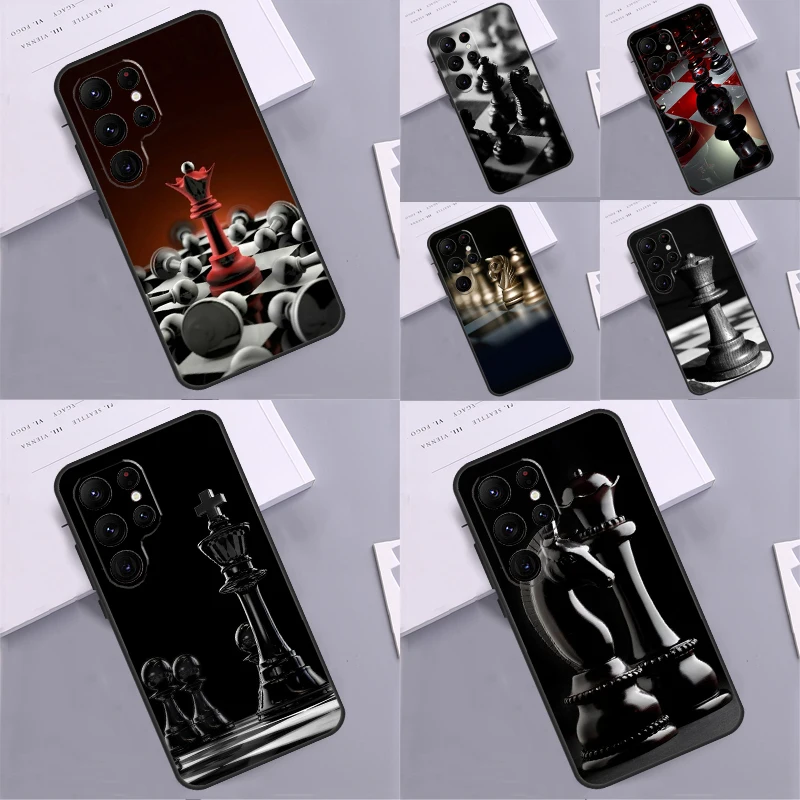 Chess Pieces Case For Samsung Galaxy S22 S23 Ultra Note 20 S8 S9 S10 Note 10 Plus S21 FE S20 FE Coque