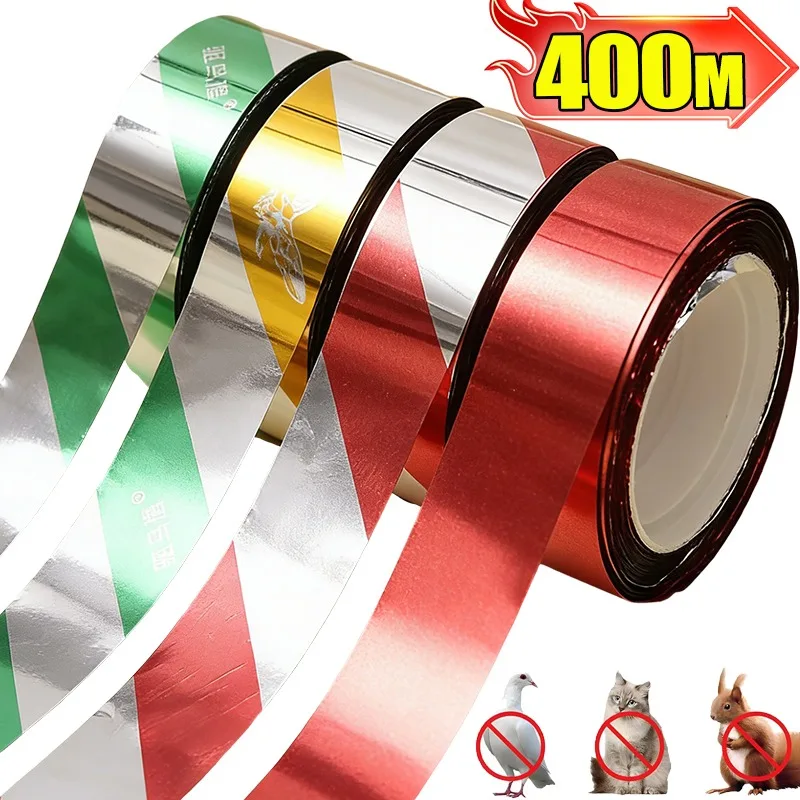 100/400m Double Sided Anti Bird Tape High Reflectivity Bird Pigeon Pest Control Tapes Home Garden Scarer Laser Repellent Belts