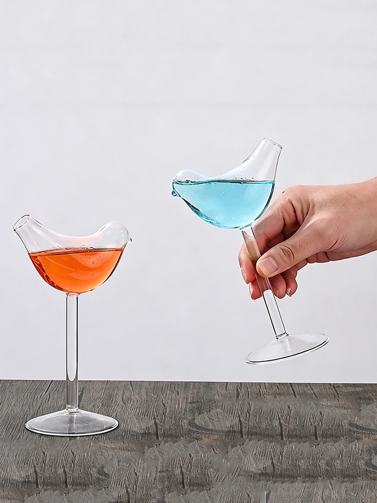 Bird Shape Goblet Wine Glasses Transparent Clear Fancy Drinking Glasses 150ml for Anniversary Birthday Wedding Celebrations