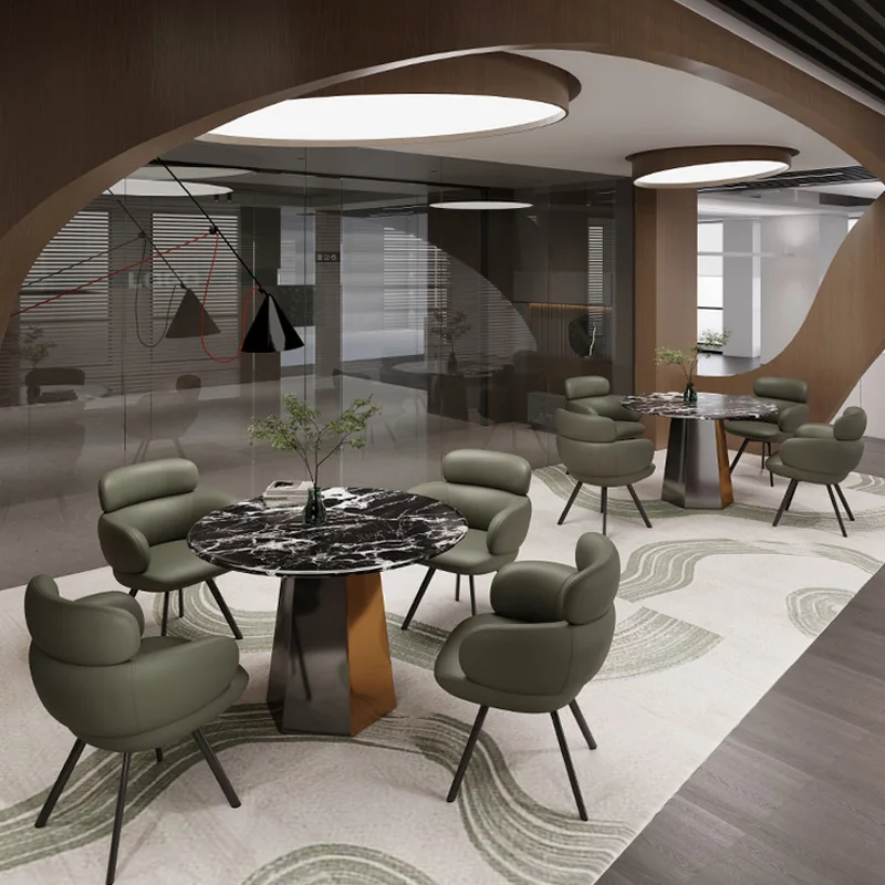 レザー素材の会議用チェア、高級な応接用ゲストチェア、VIP向けエグゼクティブオフィスミーティングチェア