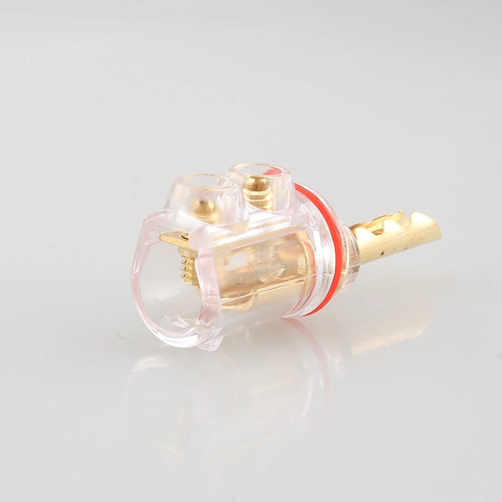 4Pcs Hifi Audio Rhodium-plated Gold Plated BFA Banana Transparent Cover Audio Banana Plug 1Set For Speaker Cable Without Box