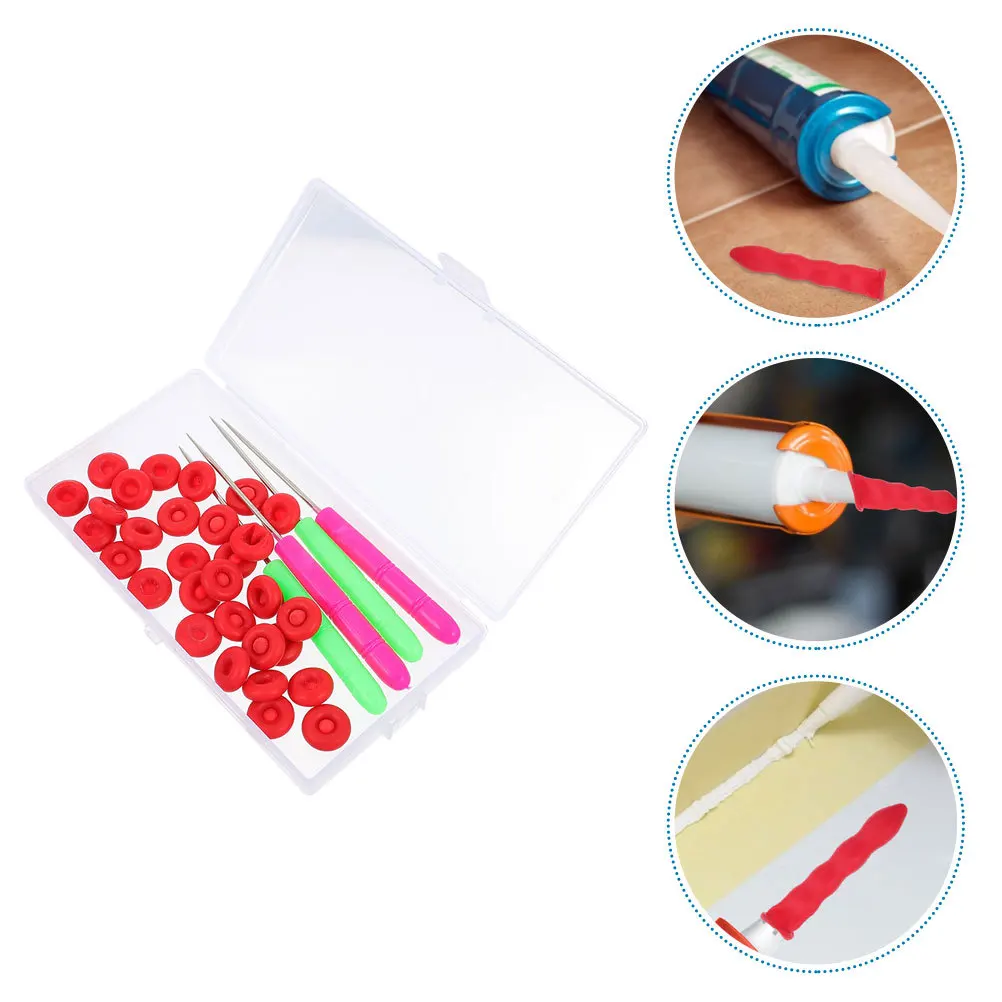 

1Set Caulk Caps Caulk Needles Kit Sealant Tube Saver Covers for Open Caulking Tubes Window Door Glass Bonding Caulking Needles