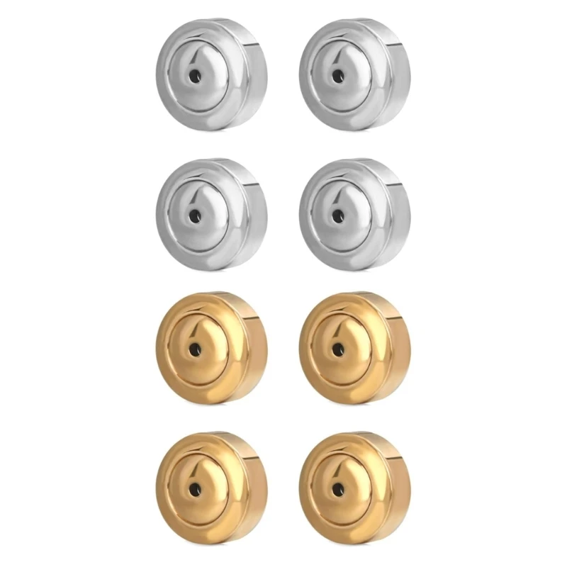 E0BF Push Pierced Earring Replacements Stainless Steel Gold/Silver Ear Post for Jewelry Making DIY Blocked Caps Studs Stopper