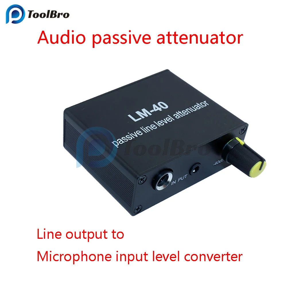 Passive Line Level Attenuator for Audio Output Signal Sound Card Speaker Microphone Electric Guitar High and Low Level Converter