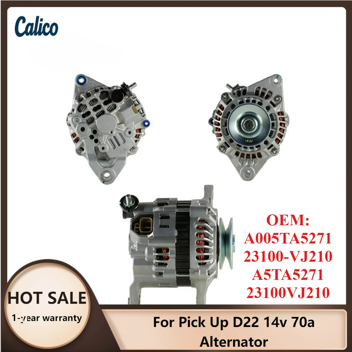 

Высококачественный генератор 14В 70А для пикапа D22 A005TA5271 23100-VJ210 A5TA5271 23100VJ210