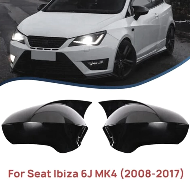 

Левая и правая глянцевая черная крыла, зеркальные крышки для Seat Ibiza 6J MK4 2008-2017 годов оформления