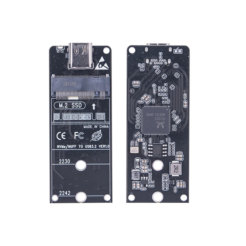 M.2 To Type-C SSD Enclosure Adapter NVME NGFF HDD Enclosure Interposer Board 20Gbps Support 2230 2242 2260 2280 Size SSD