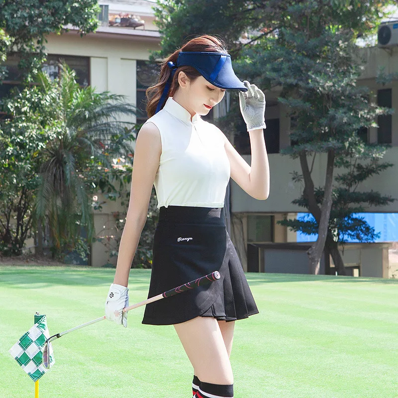 TaoBo Women Professional Version Elastic Sleeveless Golf Vest Breathable Hollow Shoulder Sweatwicking T-shirt Sports Tops