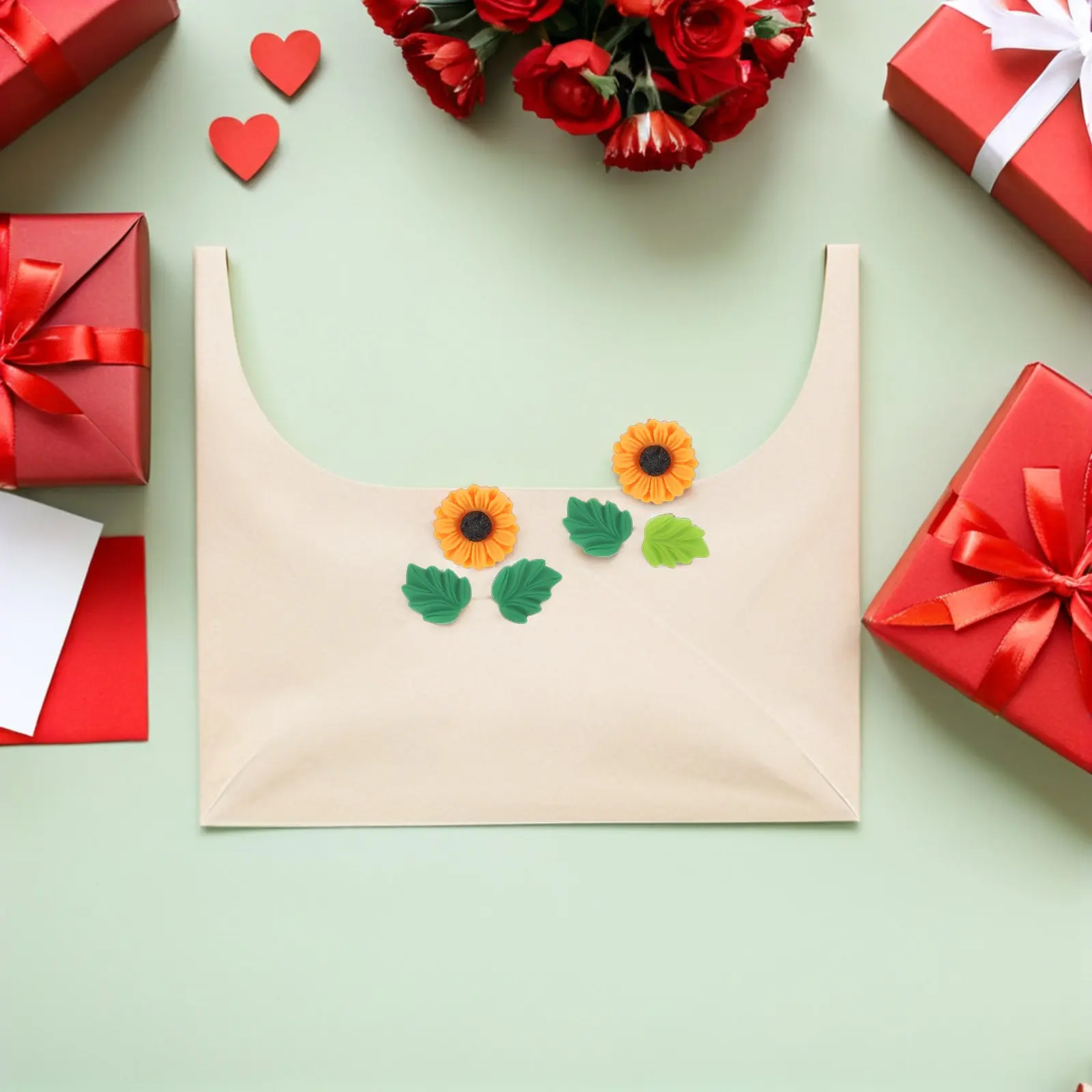 

40Pcs Sunflower Leaf Push Pins Flower Thumbtacks Decorative Cork Board Bulletin Board Office Photo Message Poster