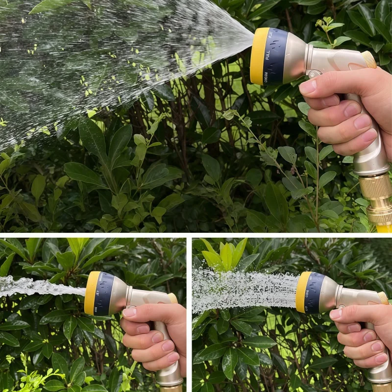 Gun with 8 Adjustable Modes Garden Water Gun High Pressure Water Hose Spray Head Lawn Watering Sprinkler