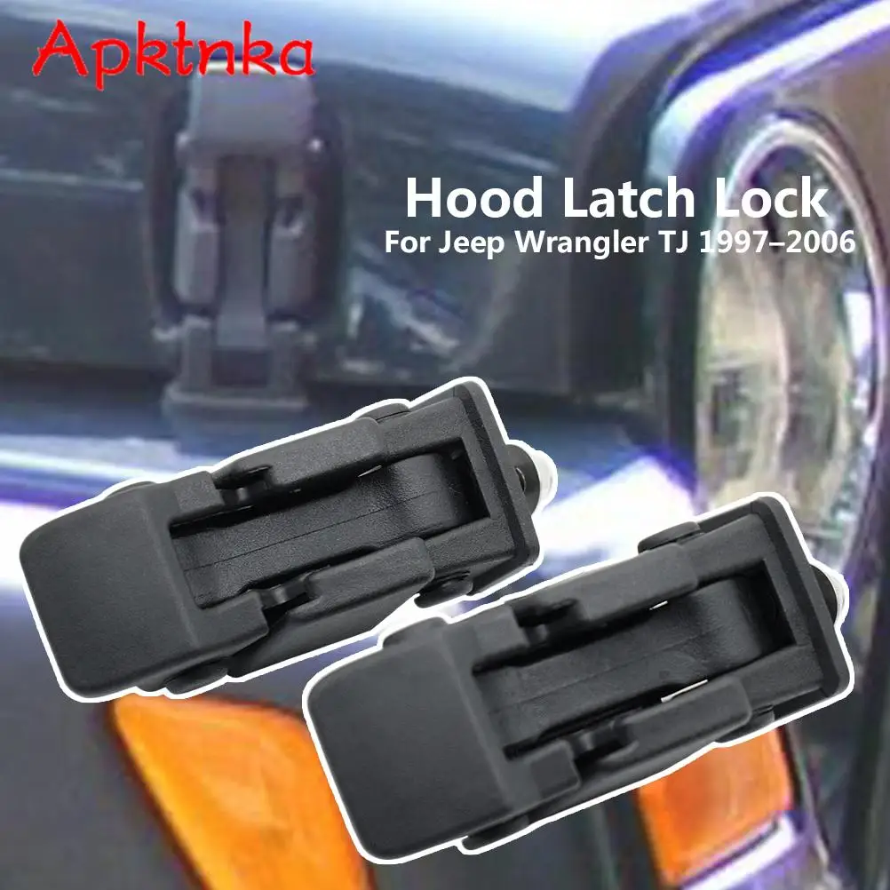 APKTNKA 2x Bonnets Hood Latch Cover Lock For Jeep Wrangler 1997-2018 Retrofit Parts TJ Engine Decoration JK Tray Locks