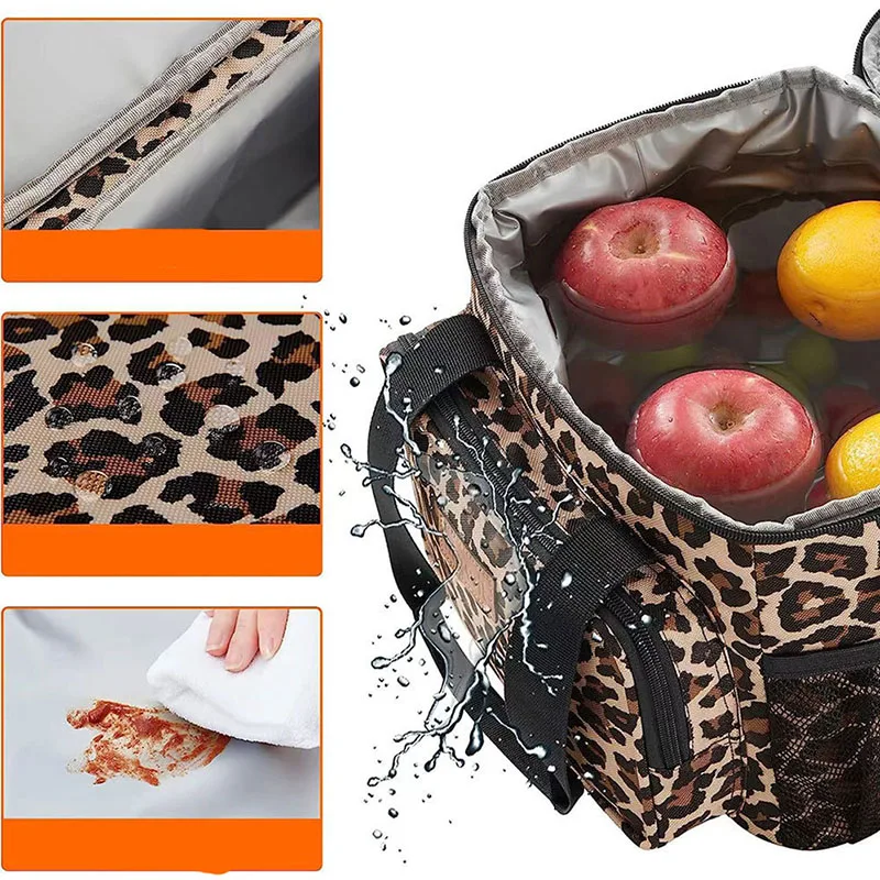Insulated Lunch Box for Men Women Collapsible Leakproof Double Cooler Bag Large Capacity Travel Camping Lunch Bags for Work