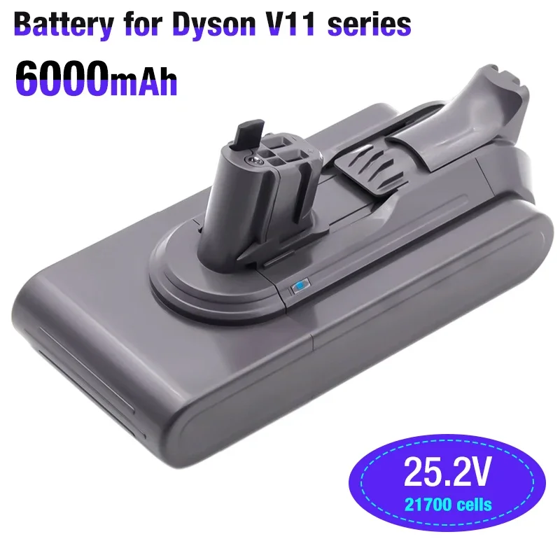 25.2V 6.0Ah Li-ion Click-in Rechargeable Replacement Battery for Dyson Cordless Vacuum V11 Absolute V11 Complete SV15 SV22 SV28