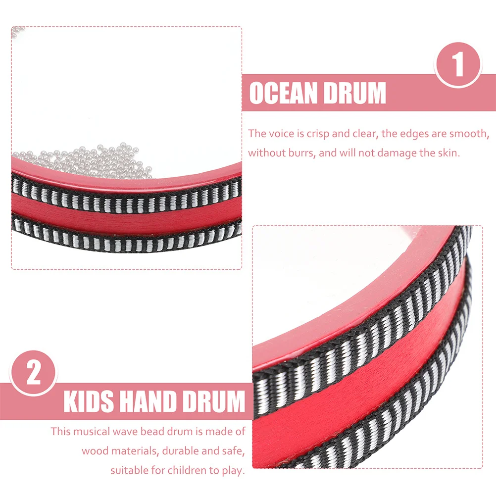 

Ocean Wave Bead Drum Hand Percussion Instrument Educational Musical For Parent- Interactive Play