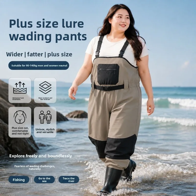 Extended size, widened launching, sea fishing, half-body lightweight rain pants, wear-resistant water pants