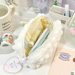 Kawaii Puffs Pencil Case Bag Cosmetic Girls Pen Pouch Box Cute Korean Stationery for Office Back to School Supplies Students
