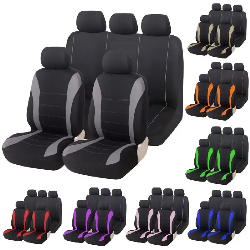 Universal Polyester Sports Car Seat Cover Front And Rear Seat Two-Color Car Seat Cover Car Decoration Interior Accessories