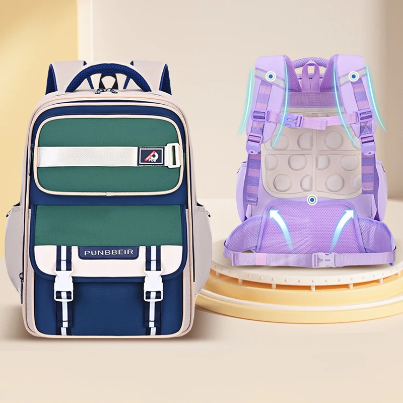 

school bag Kids backpack water proof Preschool Ages 6-18 Spine protection Reduce the burden Large capacity