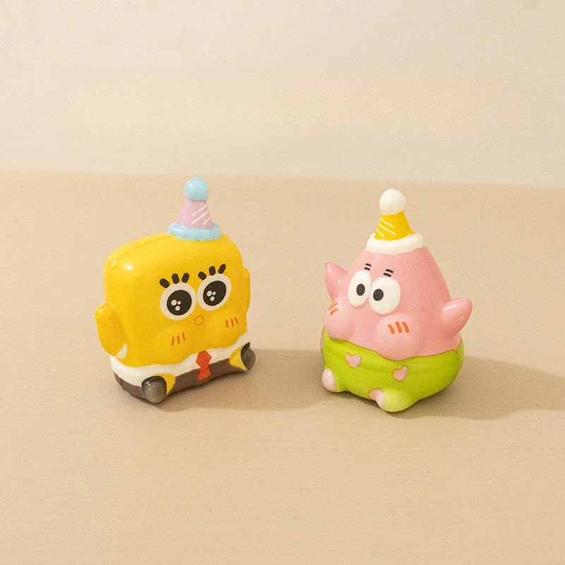 Juguetes para apretar de Bob Esponja Kawaii, juguetes antiestrés para adultos, pellizco de silicona TPR, juguetes para aliviar el estrés de