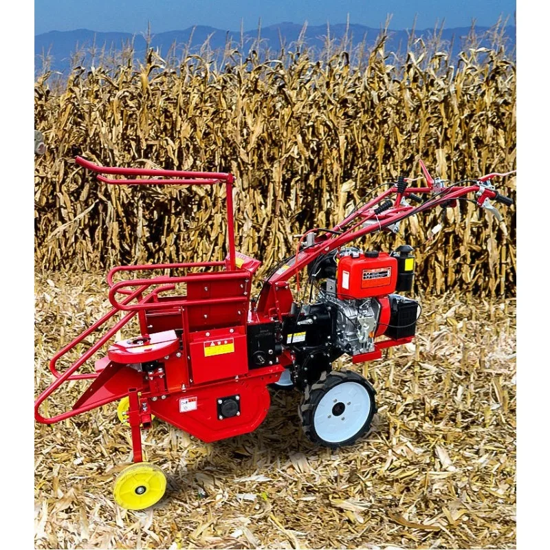 Competitively priced mini easy-to-operate hand-push self-propelled corn harvester corn harvester