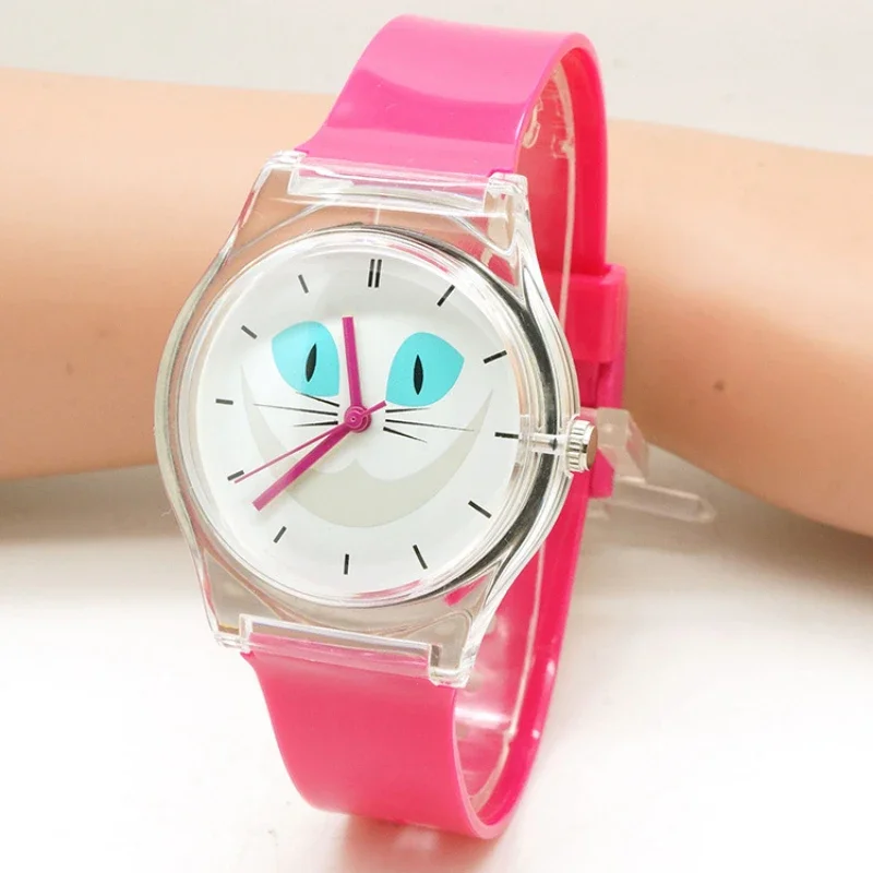 Montre-bracelet étanche en Silicone pour enfants, chat mignon, papillon, marque, Quartz, mode décontractée