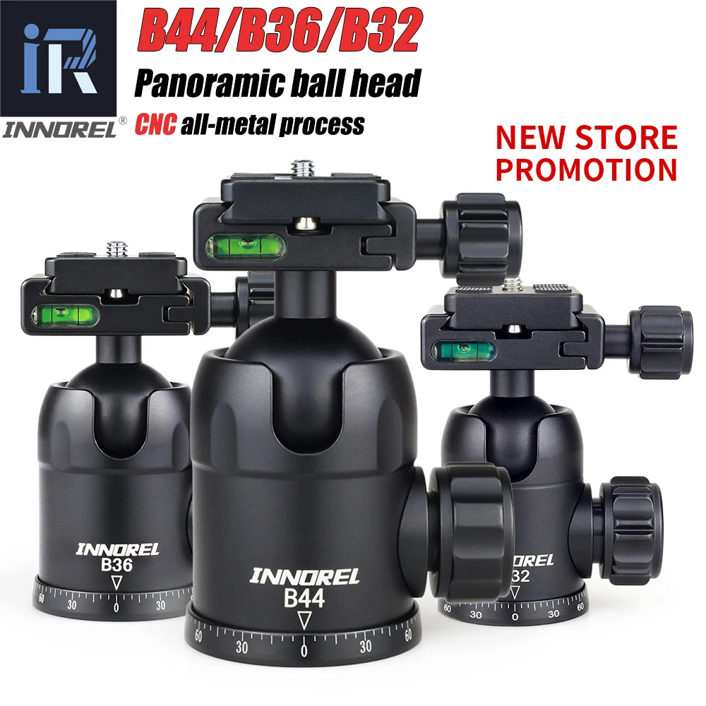 Camera Tripod Ball Head-INNOREL B44/36/32 CNC All Metal Process Rotating Panoramic BallHead with Quick Release Plate Arca Swiss