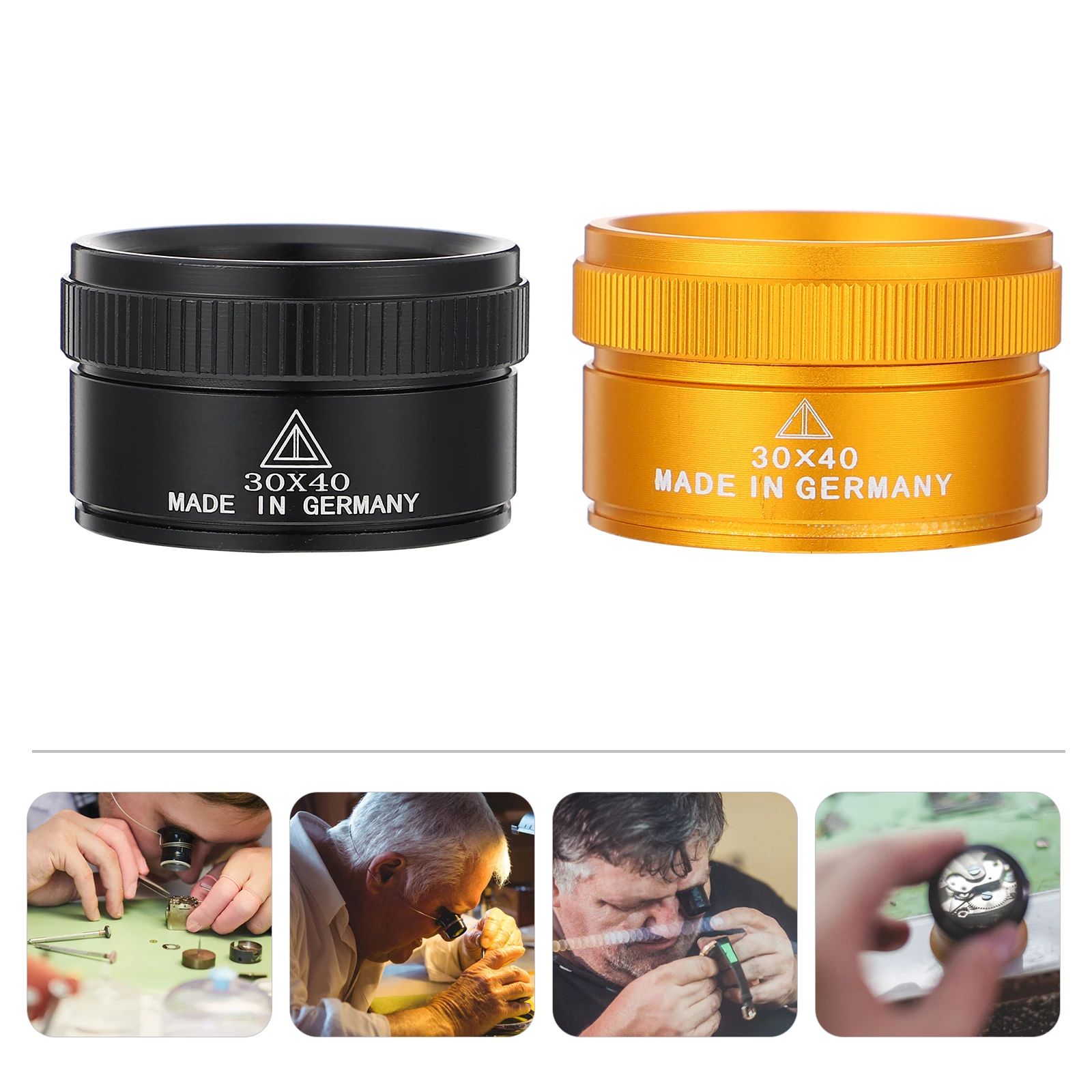 2Pcs Optical Glass 30x Cylindrical Magnifying Glass Jewelry Loupe Portable Watch Repair Reading Magnifier 30x Jewelry Loupe