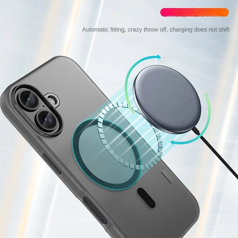 Suitable for Apple iPhone16 magnetic suction phone case frosted skin feeling promax translucent anti-fall shell plus