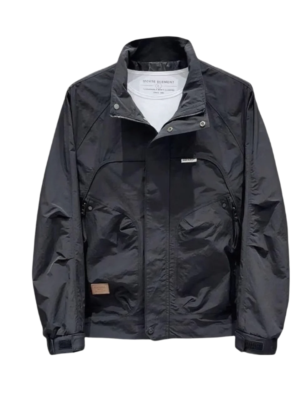 

Faionable повседневная мужская куртка в американском стиле Sle, осенняя одежда, облегающий крой из полиэстера, длинная застежка-молния свека, без бренда