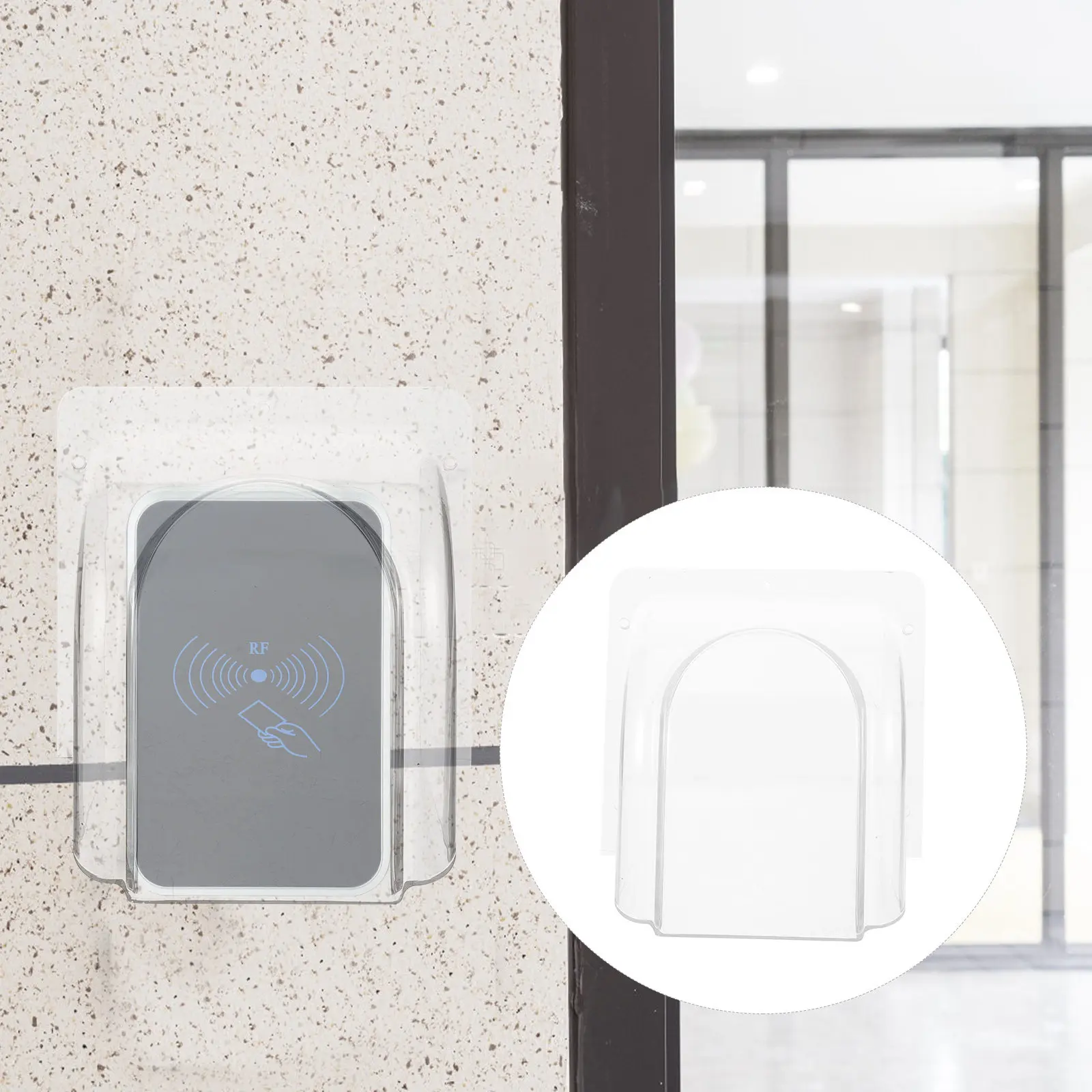

Acrylic Doorbell Rain Cover Waterproof Protector for Small Access Control Password Card Attendance Machine Outdoor Doorbell